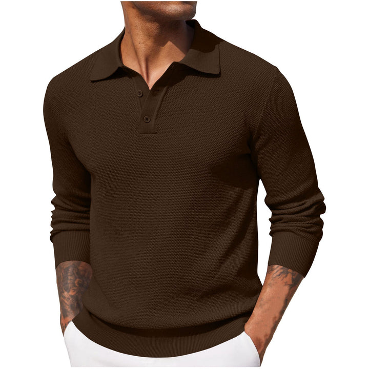 Rosely™ - Men's Long Sleeve Pique Polo Shirt