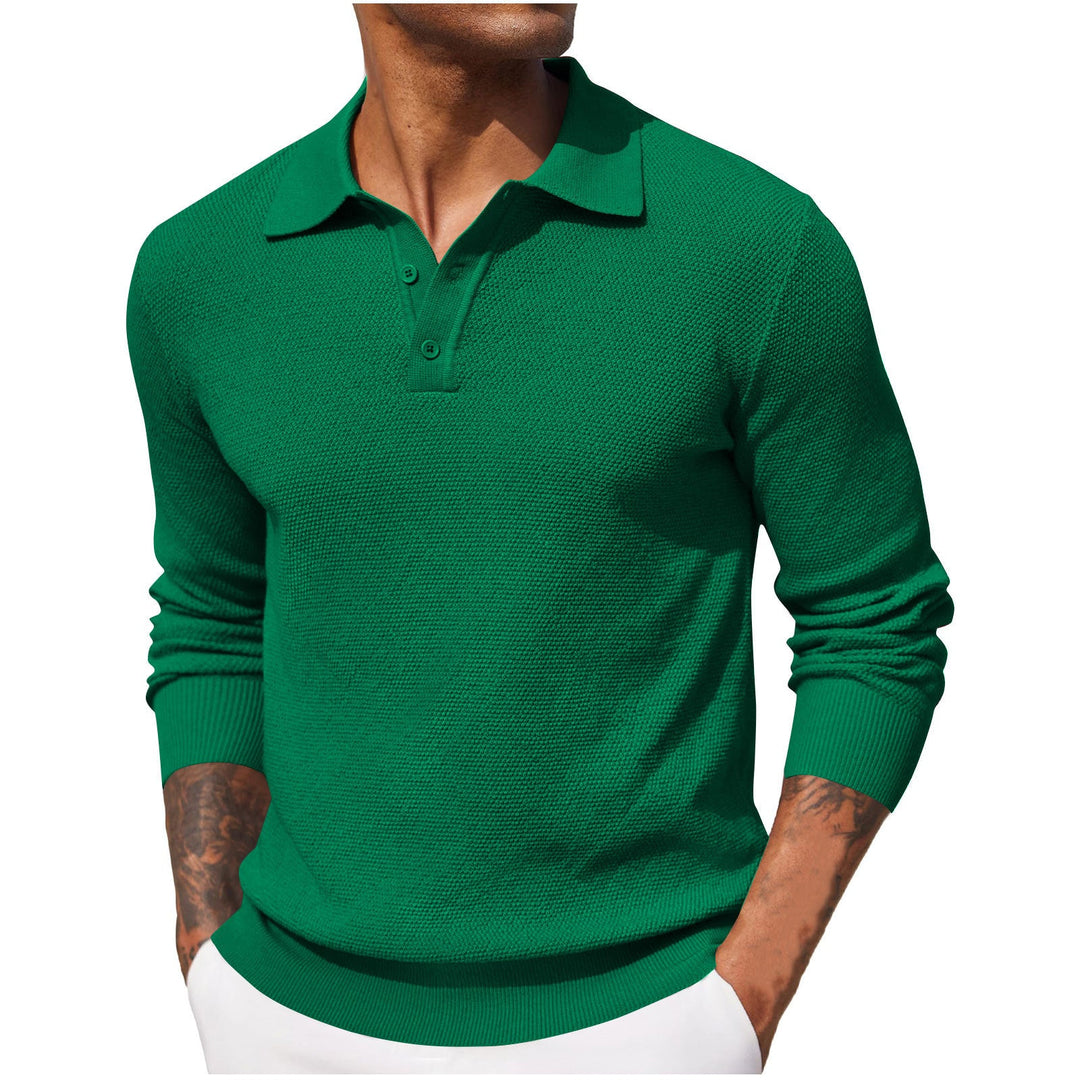 Rosely™ - Men's Long Sleeve Pique Polo Shirt