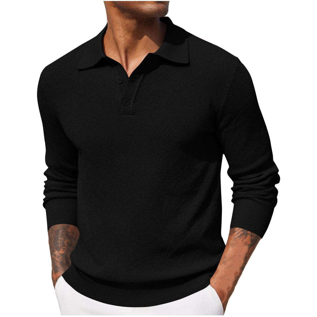 Rosely™ - Men's Long Sleeve Pique Polo Shirt