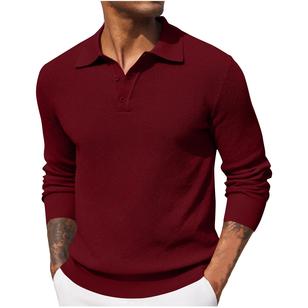 Rosely™ - Men's Long Sleeve Pique Polo Shirt