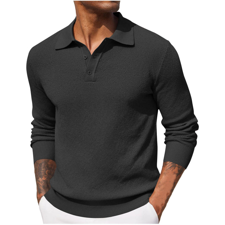 Rosely™ - Men's Long Sleeve Pique Polo Shirt