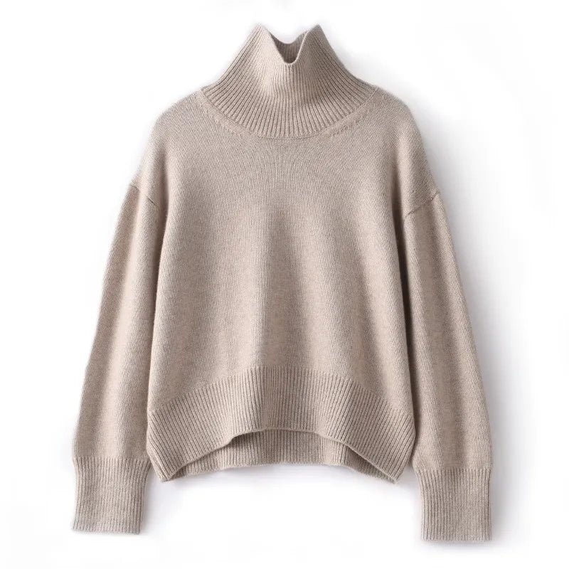 Elena™ - Pure Cashmere Turtleneck Sweater